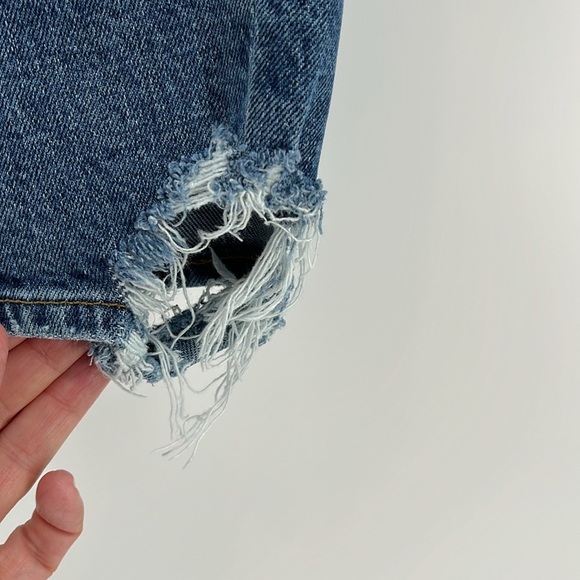 Agolde Toni Straight Ankle Jeans Organic Cotton Blend Distressed Size 26 - Picture 10 of 12